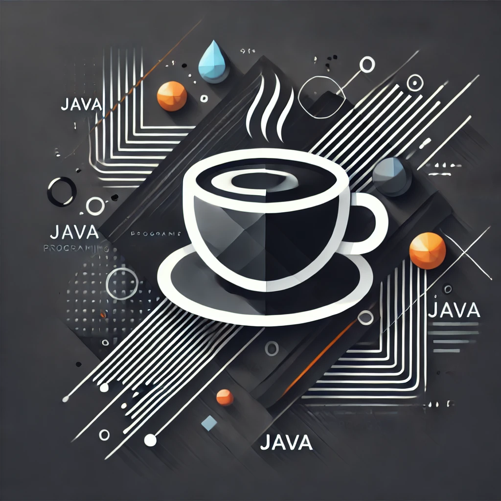 Una taza de café construida con las letras de JAVA